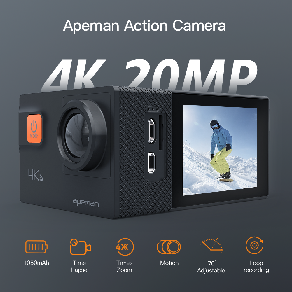 APEMAN A80 Cámara de acción 4K 20MP Wi-Fi – Apeman DE APEMAN A80 Cámara de acción 4K 20MP Wi-Fi – Apeman DE
